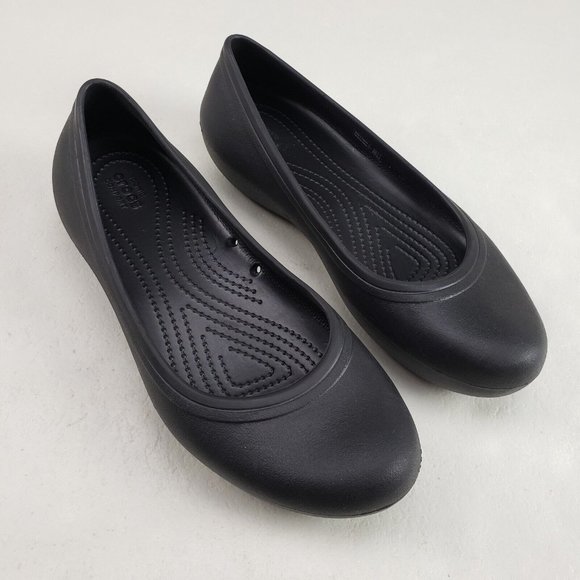 Crocs At Work Black Flat Womens 9 Slip On Slip Resistant Comfort Shoe 205074 - Picture 1 of 11